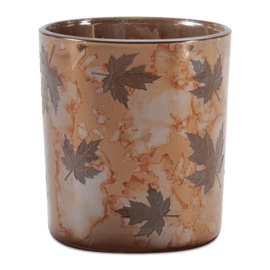 3.25" Autumn Leaf Glass Votive Holders, 3ct.